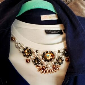 Belle by Kim Gravel Royal Blue Twill Jacket with Knit Back & Knit Sleeves M